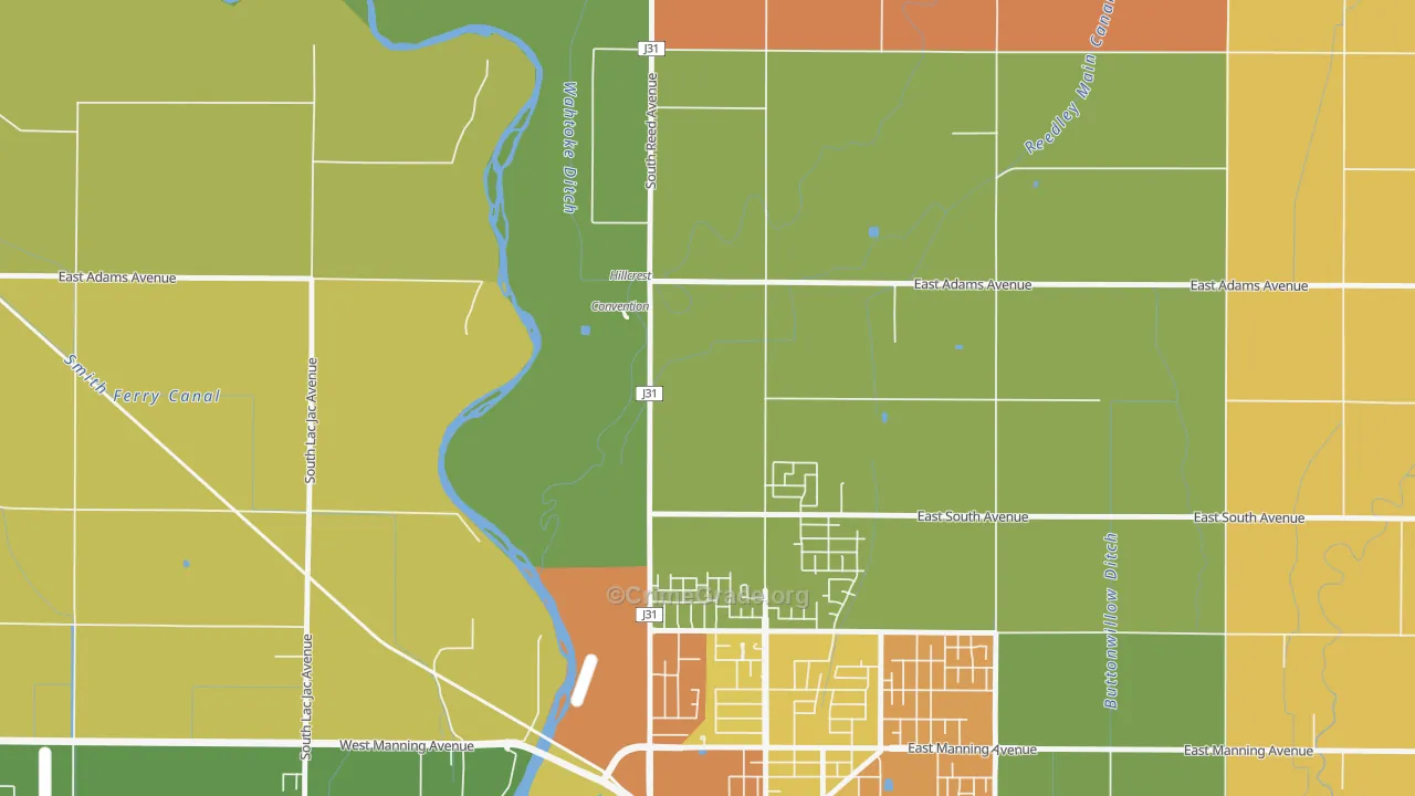 Wahtoke, CA Map of Vandalism Rates