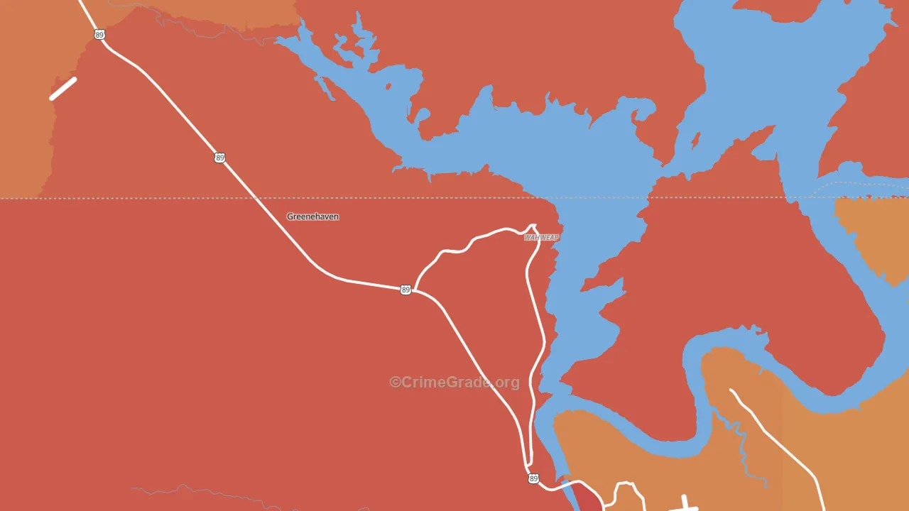 Wahweap, AZ Map of Vandalism Rates
