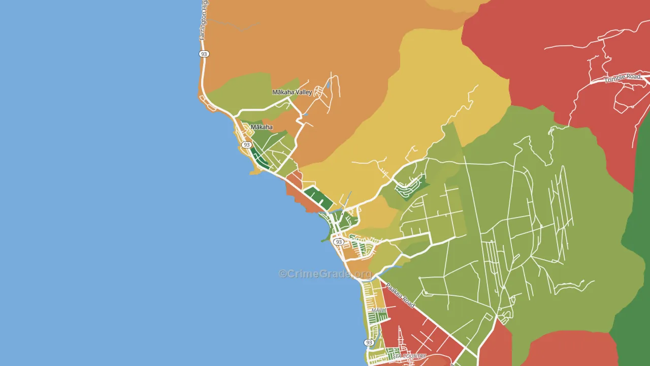 Waianae, HI Map of Vandalism Rates
