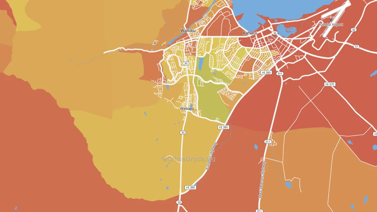 Waikapu, HI Map of Vandalism Rates