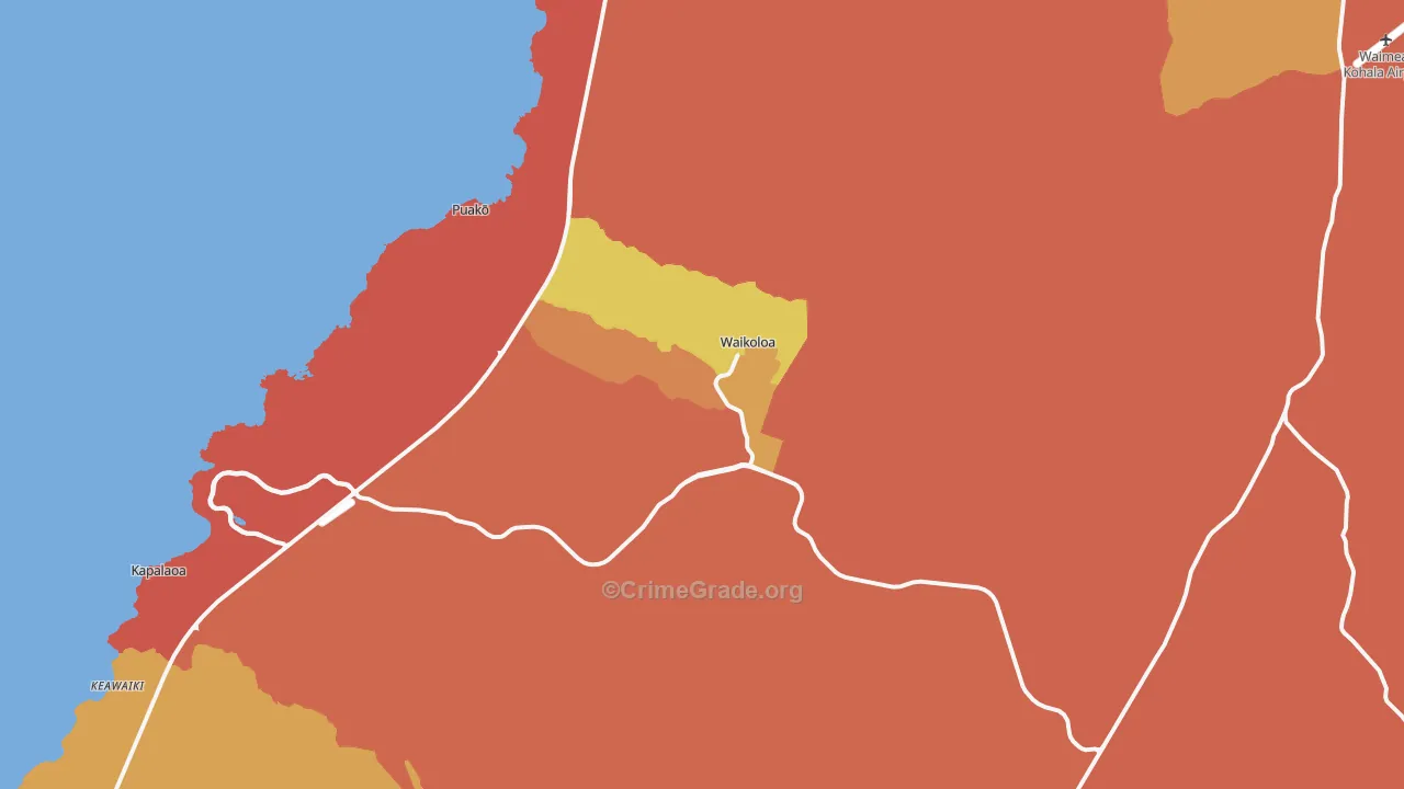Waikoloa, HI Map of Vandalism Rates