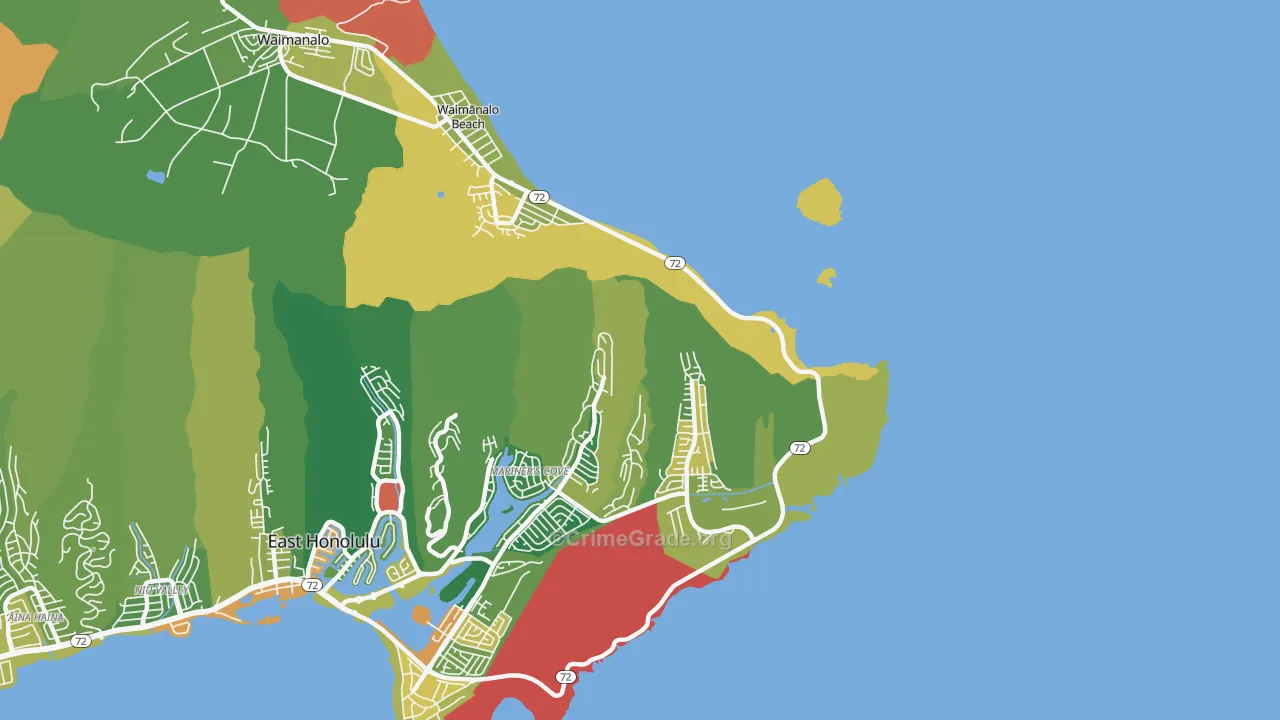 Waimanalo Beach, HI Map of Vandalism Rates