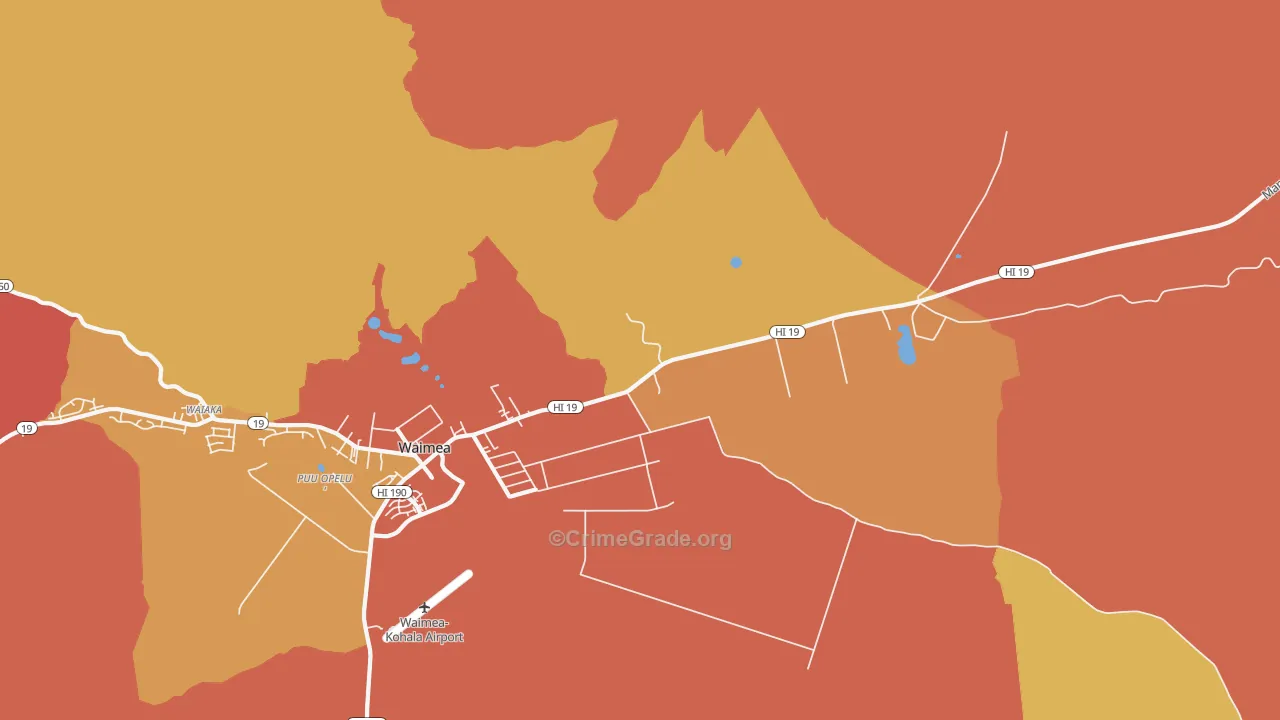 Waimea, HI Map of Vandalism Rates