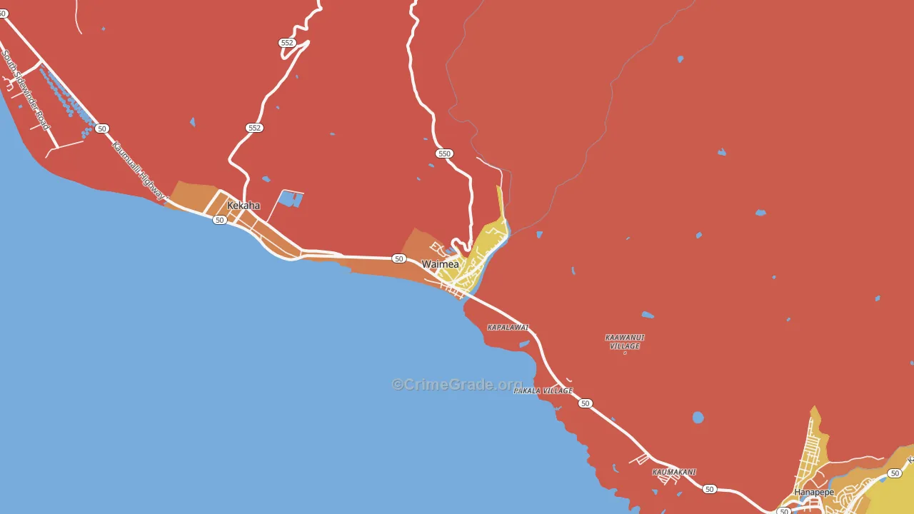 Waimea Kauai, HI Map of Vandalism Rates
