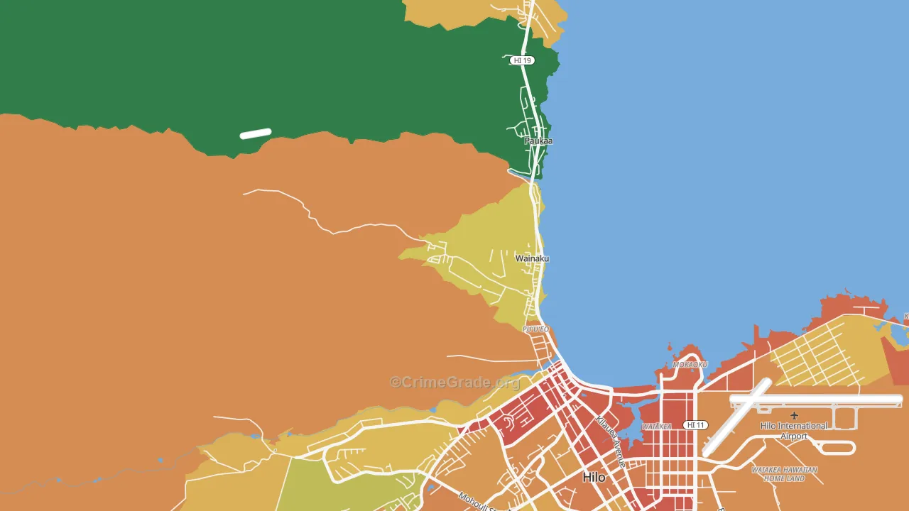 Wainaku, HI Map of Vandalism Rates