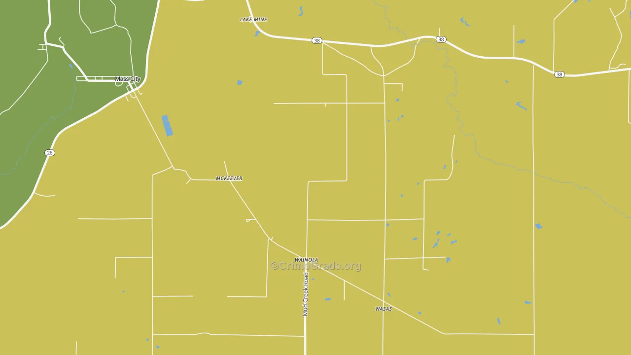 Wainola, MI Map of Vandalism Rates