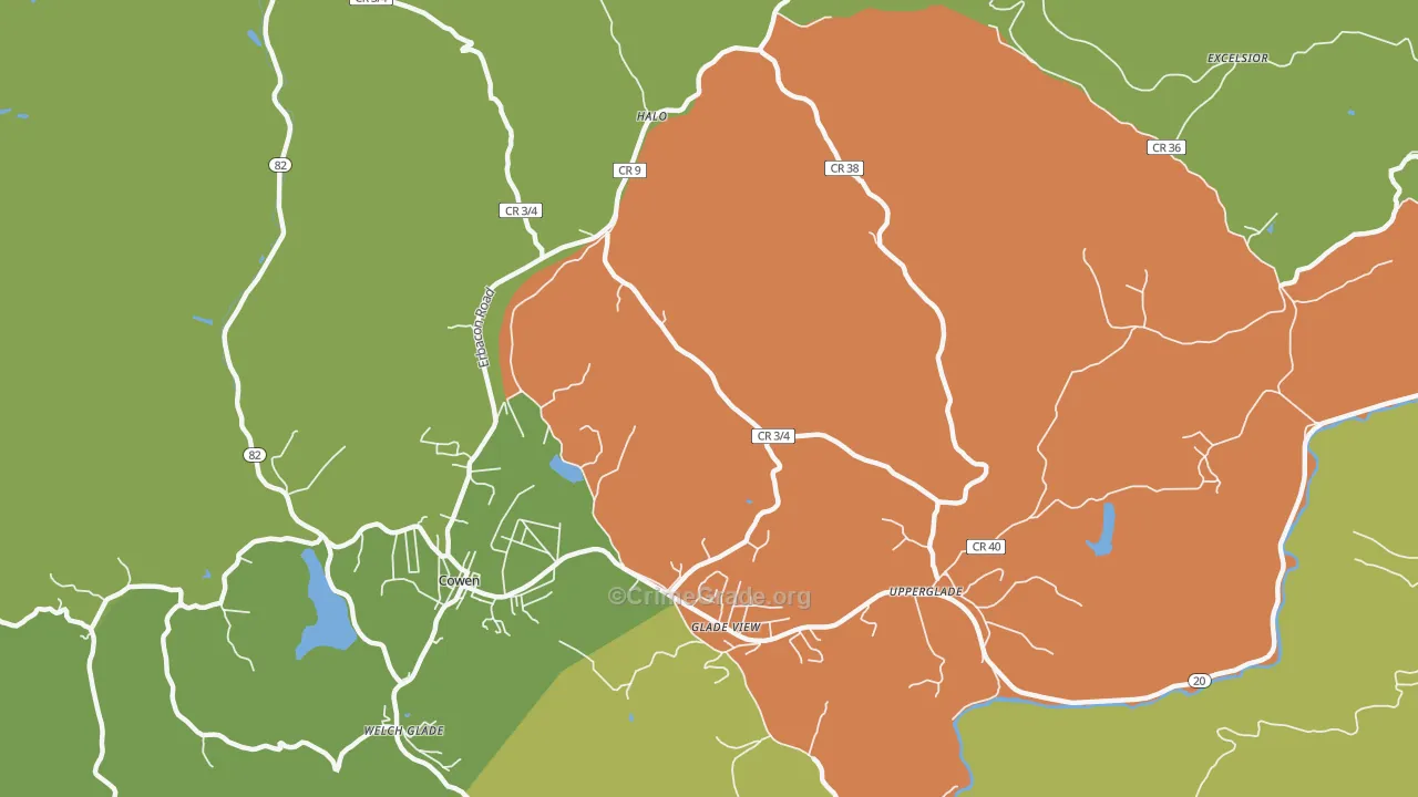 Wainville, WV Map of Vandalism Rates