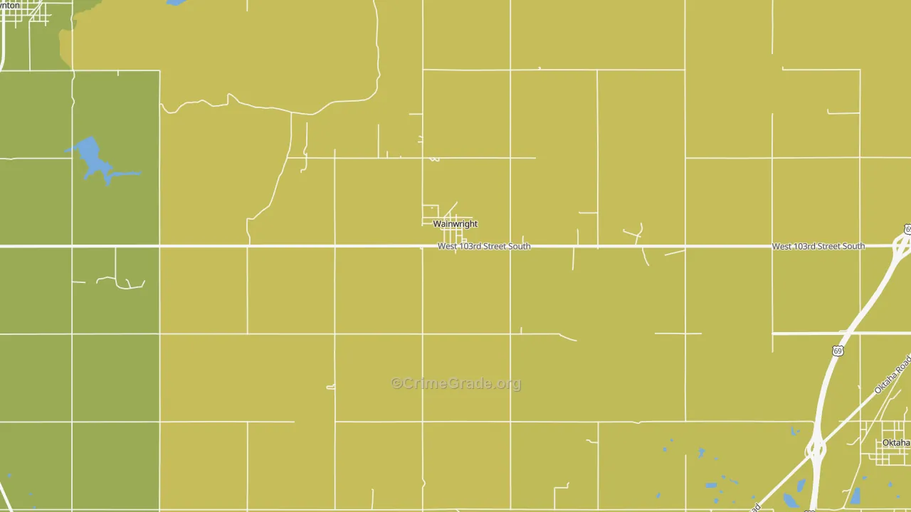 Wainwright, OK Map of Vandalism Rates