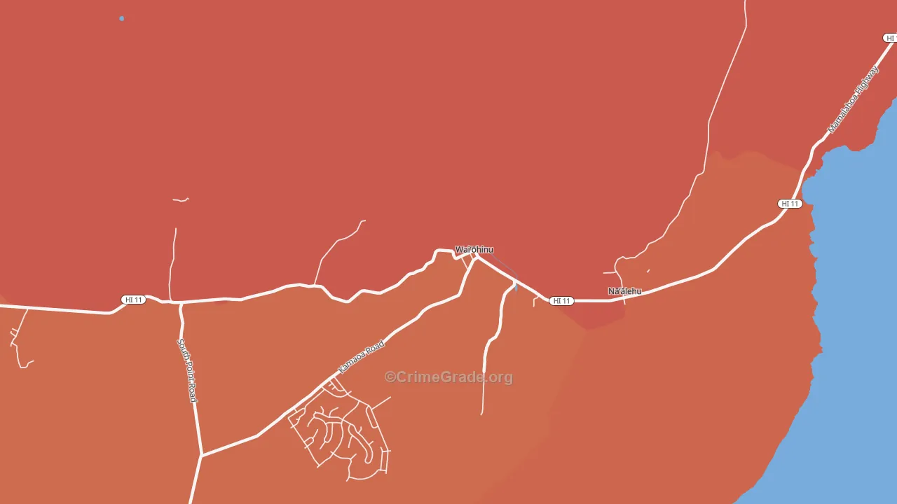 Waiohinu, HI Map of Vandalism Rates
