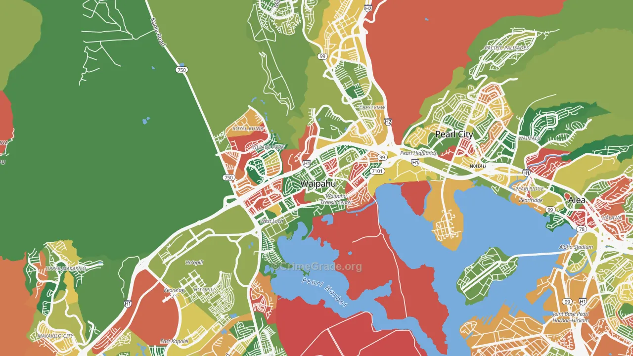 Waipahu, HI Map of Vandalism Rates