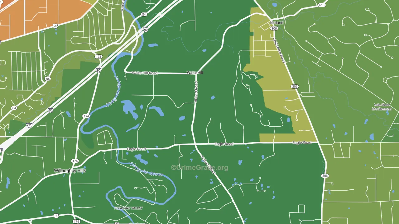 Waite Hill, OH Map of Vandalism Rates