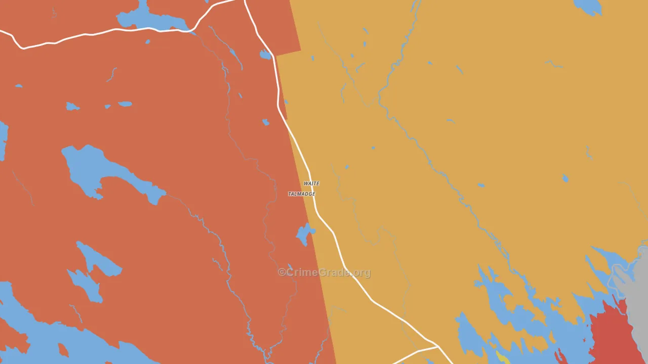 Waite, ME Map of Vandalism Rates