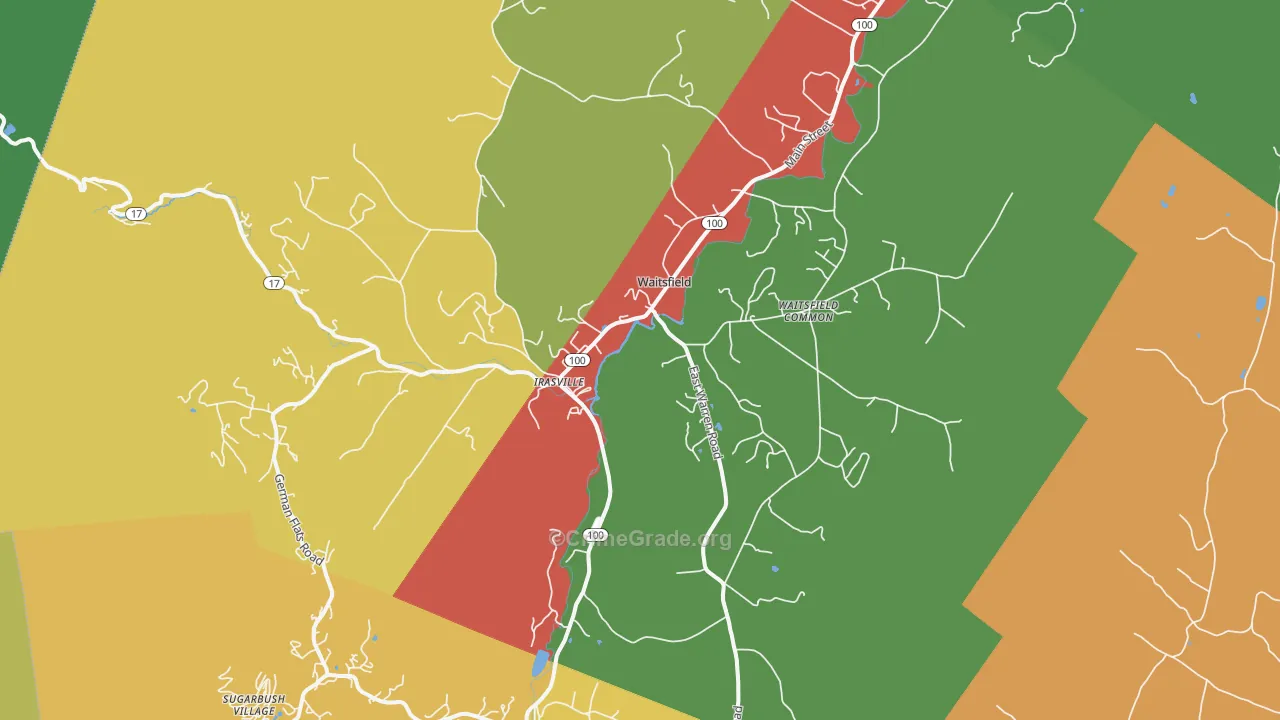 Waitsfield, VT Map of Vandalism Rates