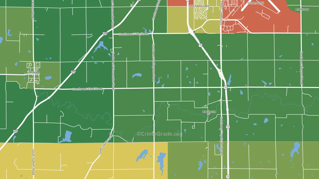 Wakarusa, KS Map of Vandalism Rates