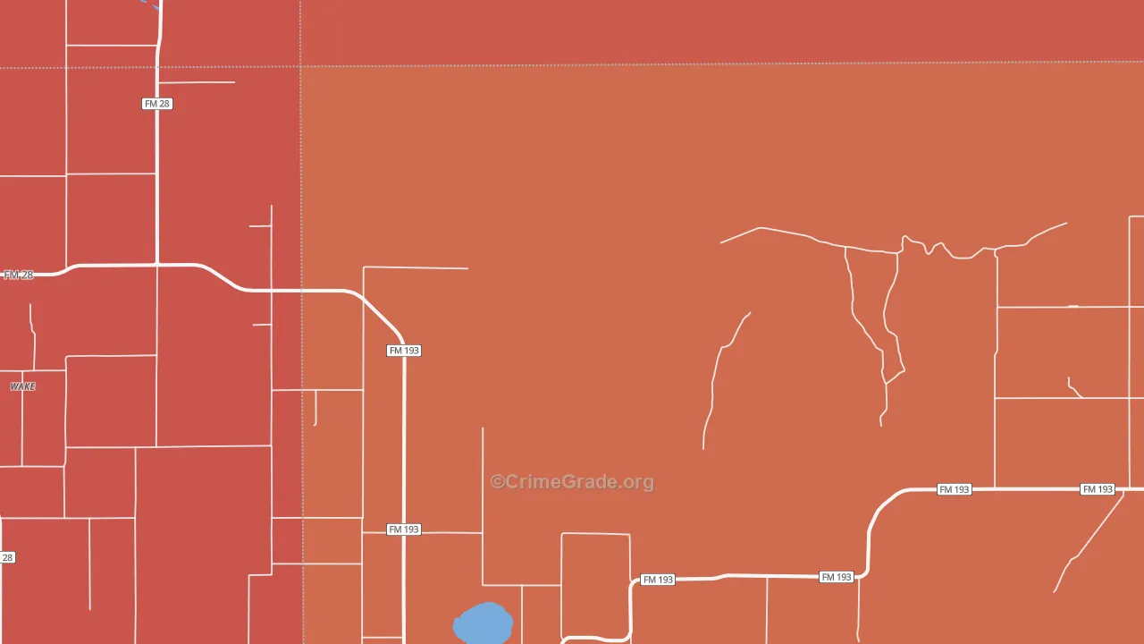 Wake, TX Map of Vandalism Rates