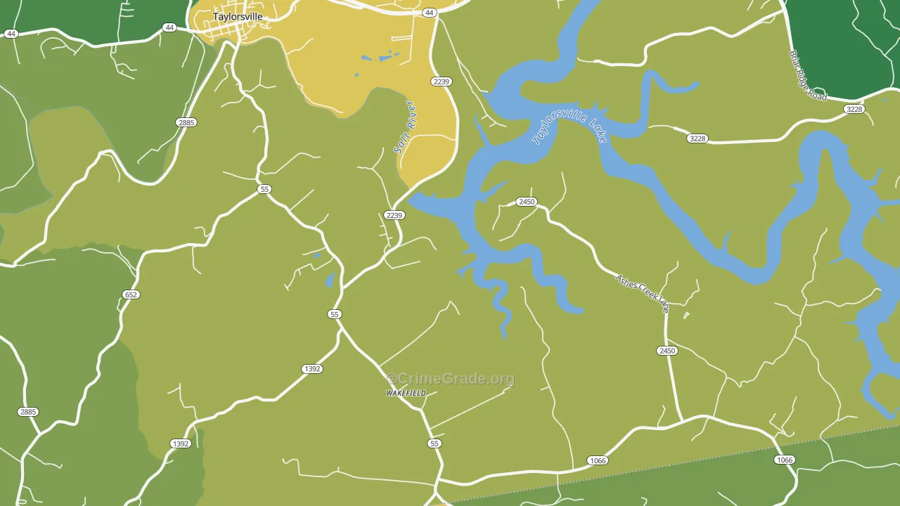 Wakefield, KY Map of Vandalism Rates