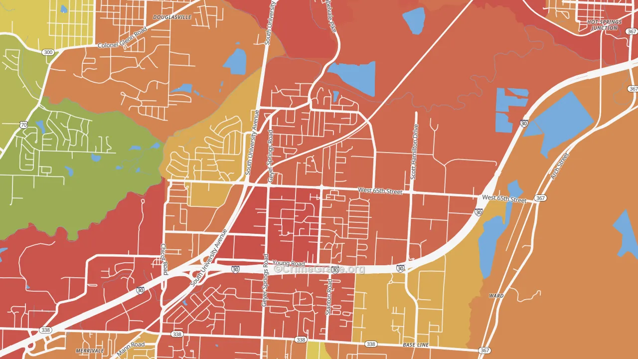 Wakefield, Little Rock, AR Map of Vandalism Rates