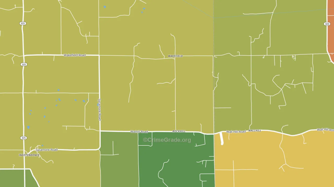 Wakefield, MS Map of Vandalism Rates