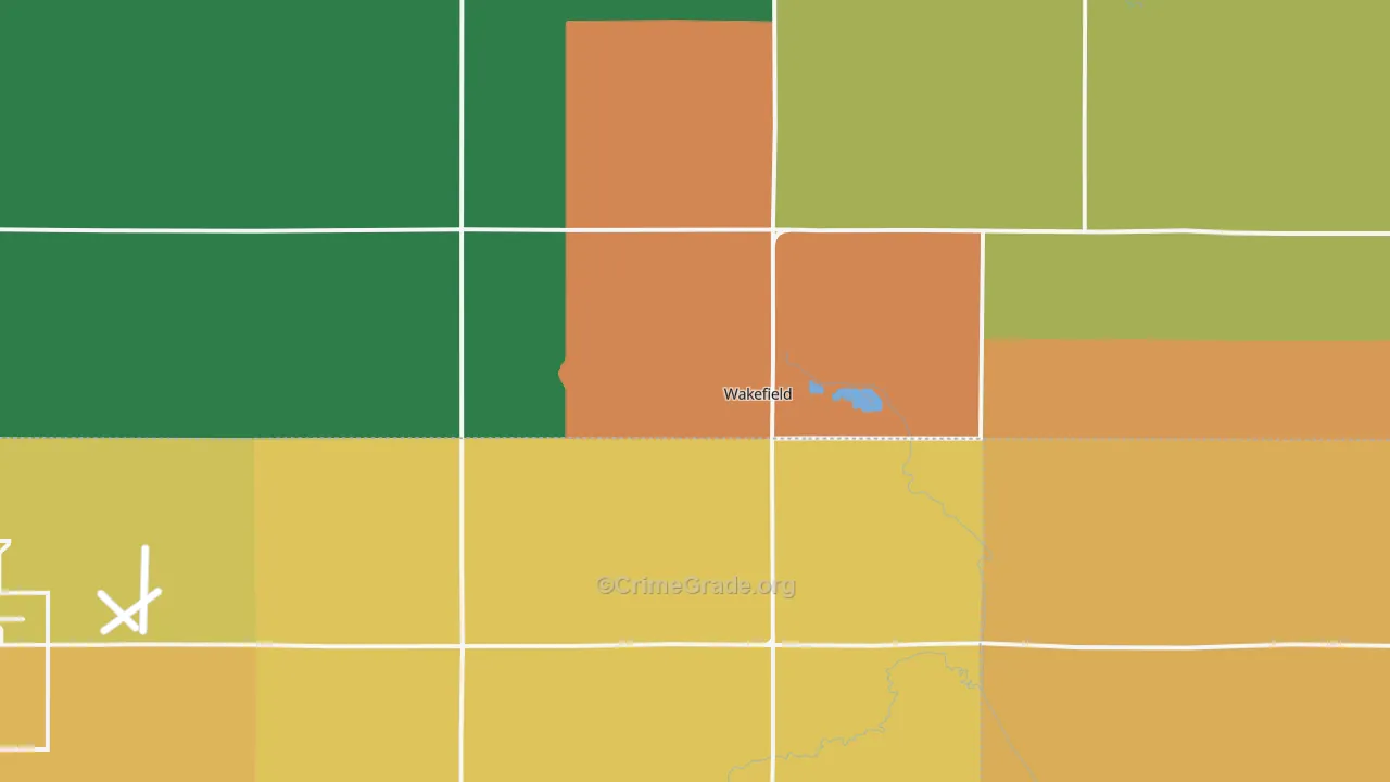 Wakefield, NE Map of Vandalism Rates