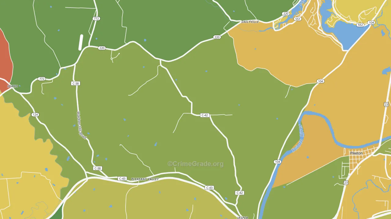Wakefield, OH Map of Vandalism Rates