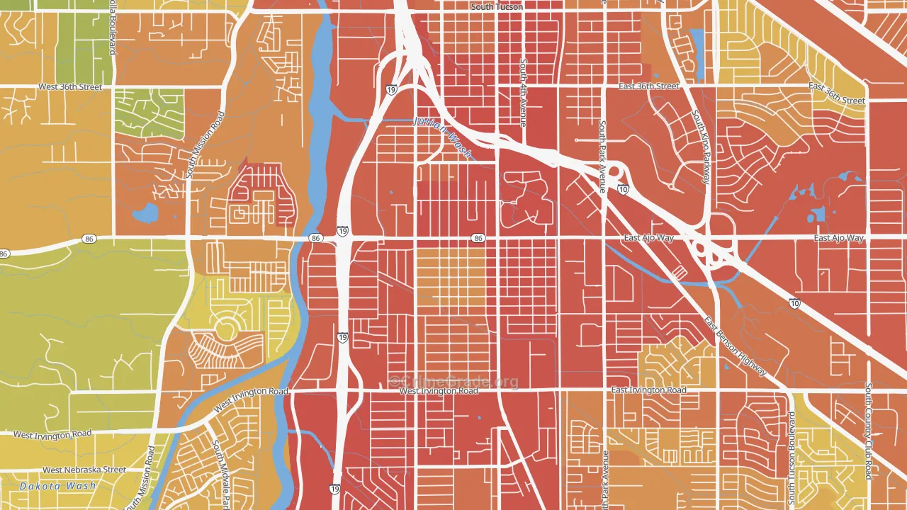 Wakefield, Tucson, AZ Map of Vandalism Rates