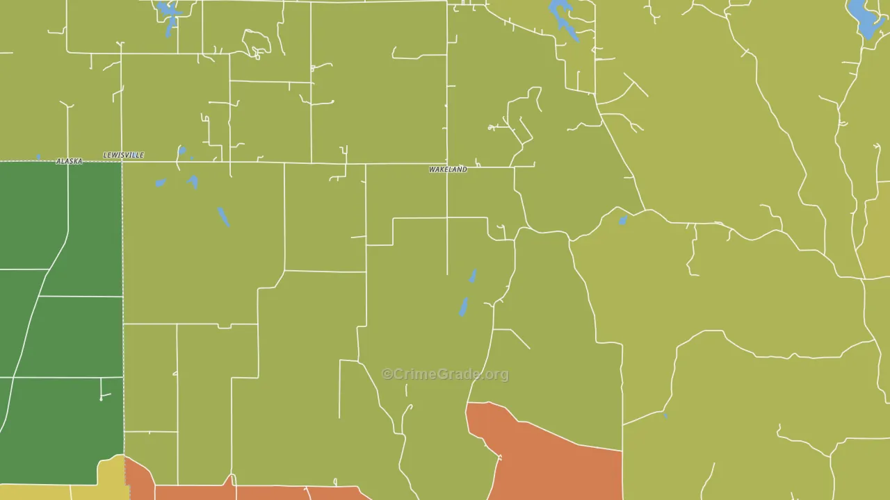 Wakeland, IN Map of Vandalism Rates