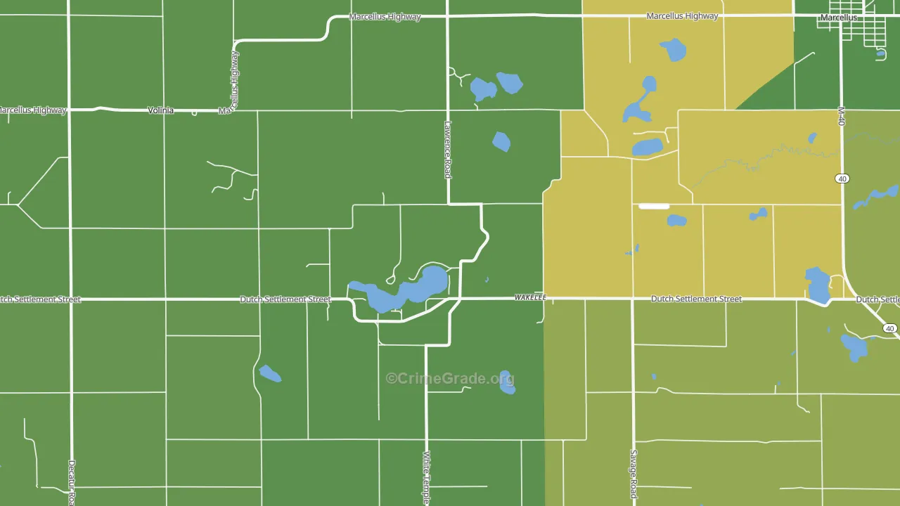 Wakelee, MI Map of Vandalism Rates