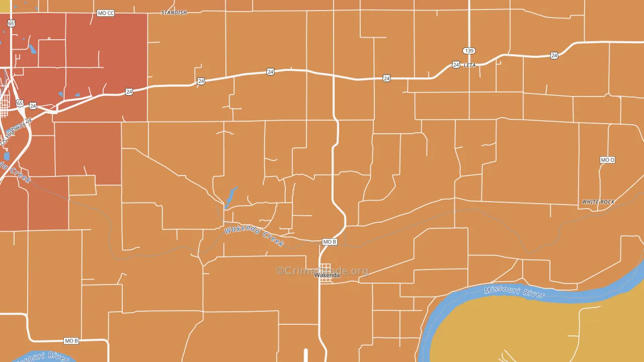 Wakenda, MO Map of Vandalism Rates