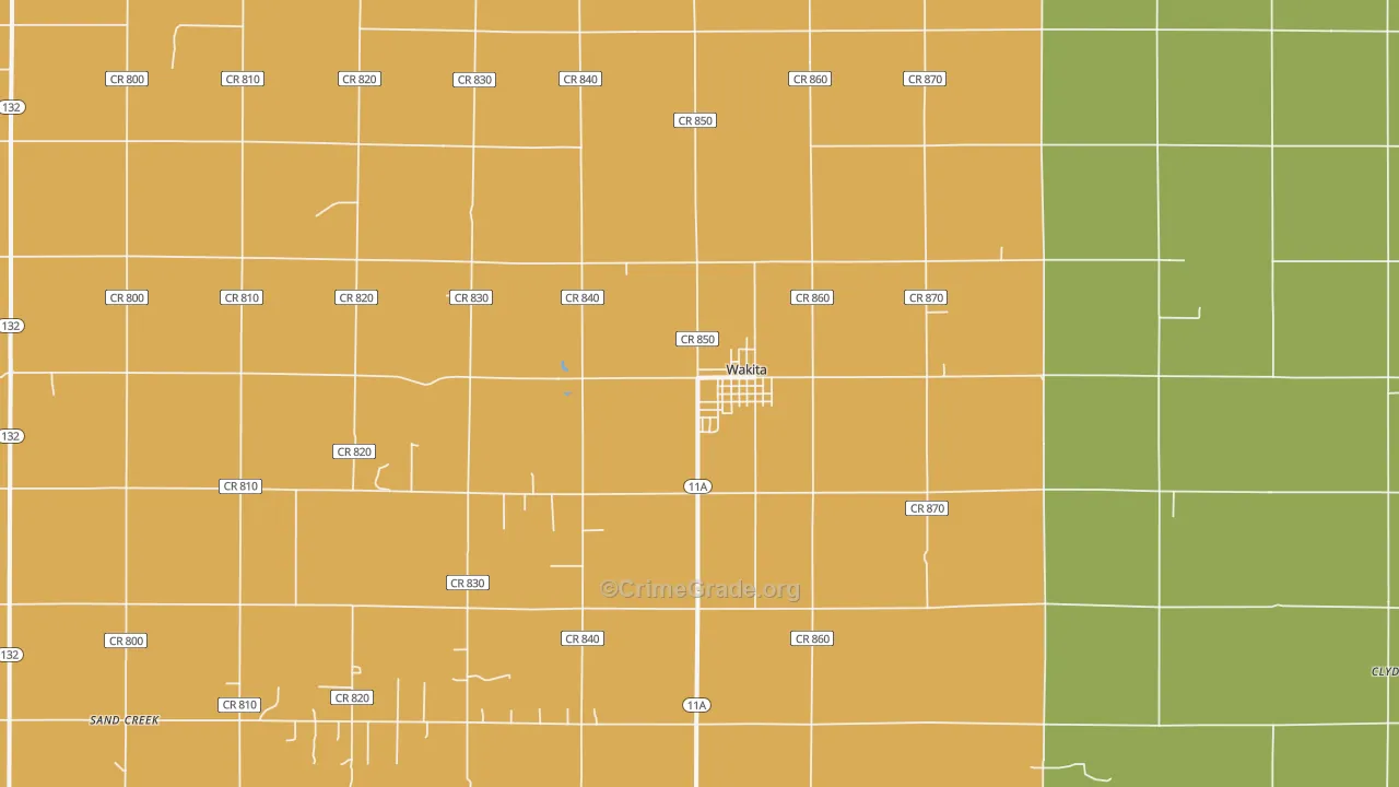 Wakita, OK Map of Vandalism Rates
