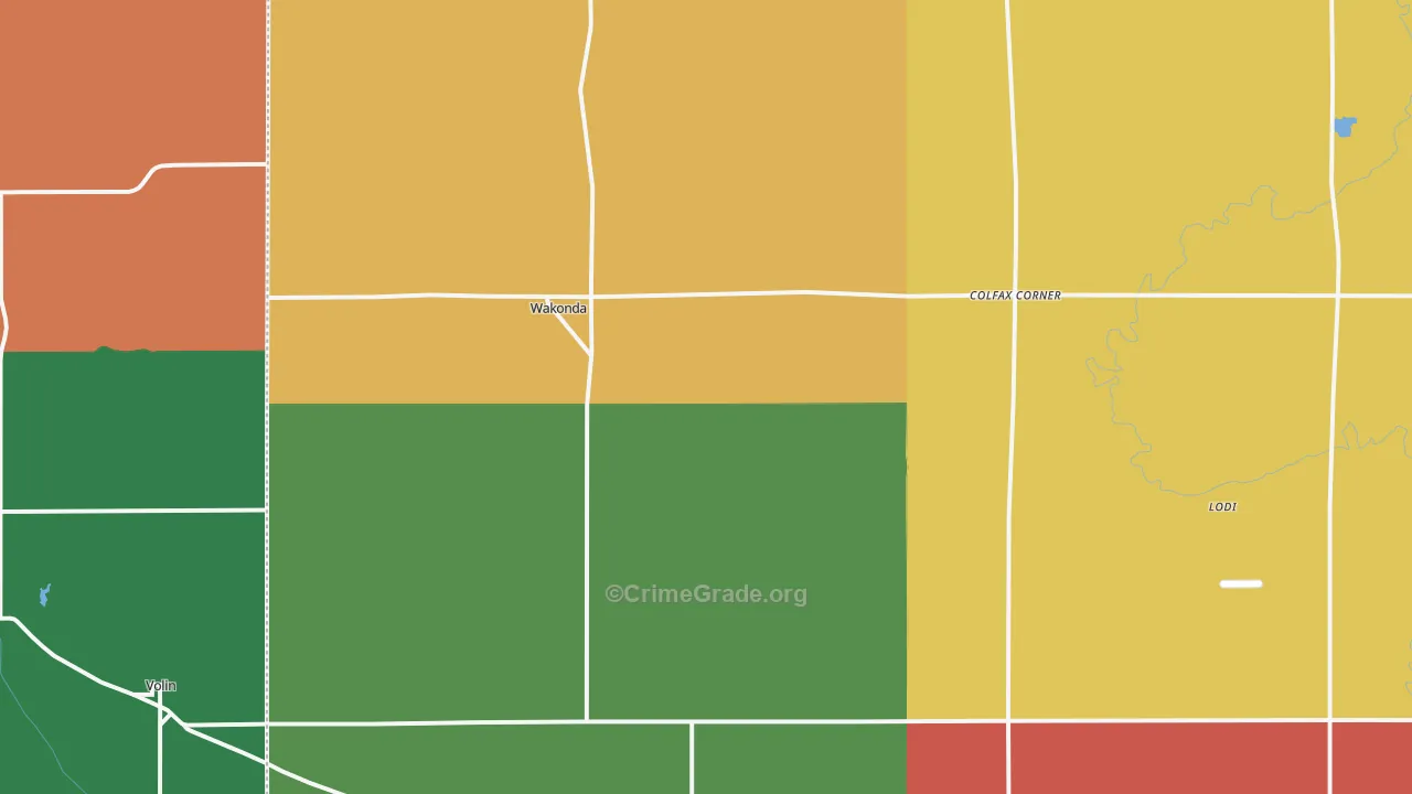 Wakonda, SD Map of Vandalism Rates