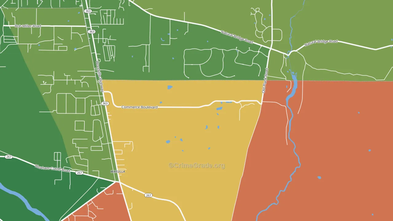 Wakulla, FL Map of Vandalism Rates