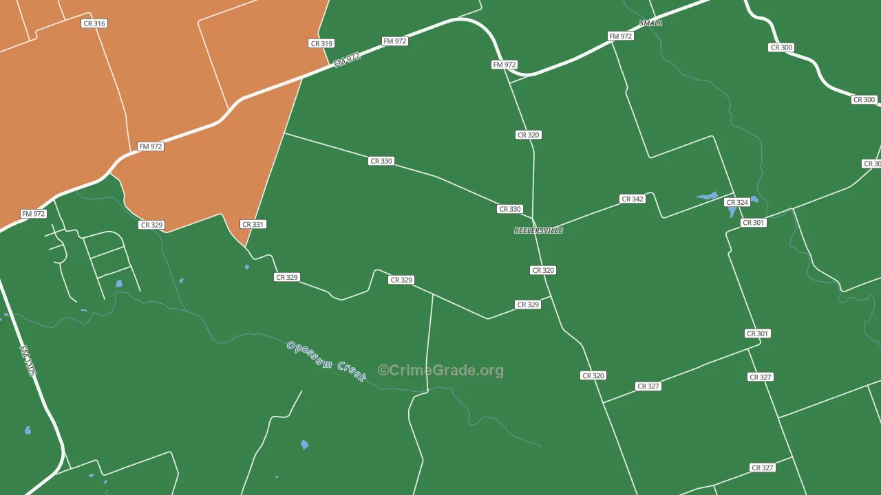 Walburg, TX Map of Vandalism Rates