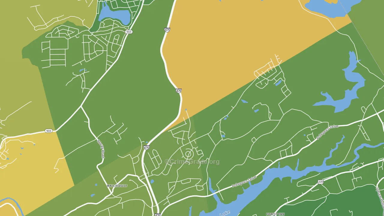 Walcksville, PA Map of Vandalism Rates