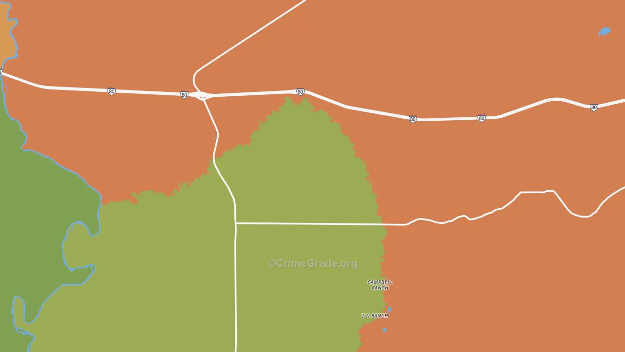 Walcott, WY Map of Vandalism Rates