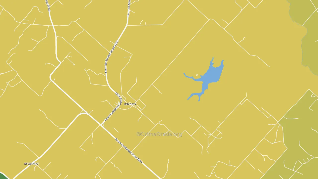Waldeck, TX Map of Vandalism Rates