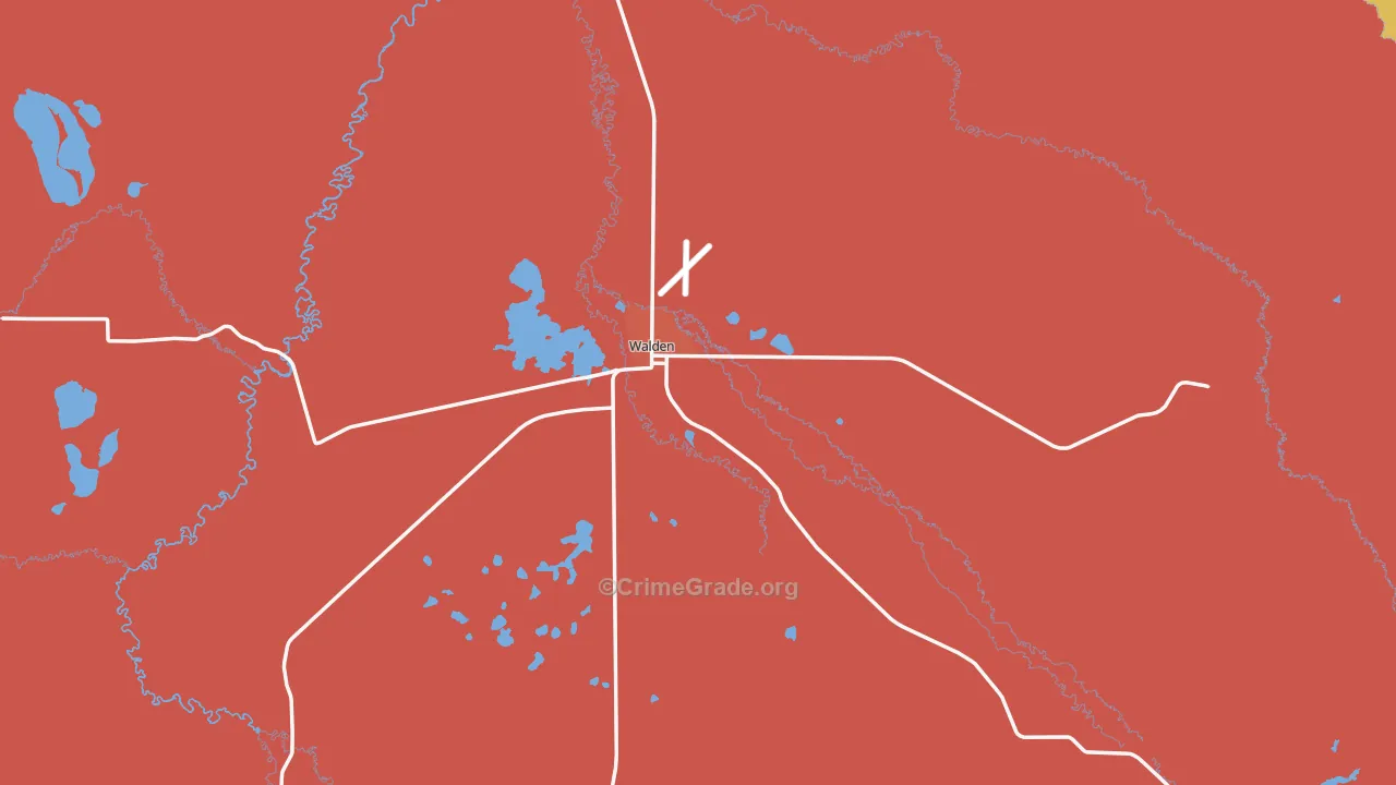 Walden, CO Map of Vandalism Rates