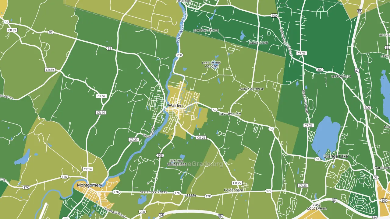 Walden, NY Map of Vandalism Rates