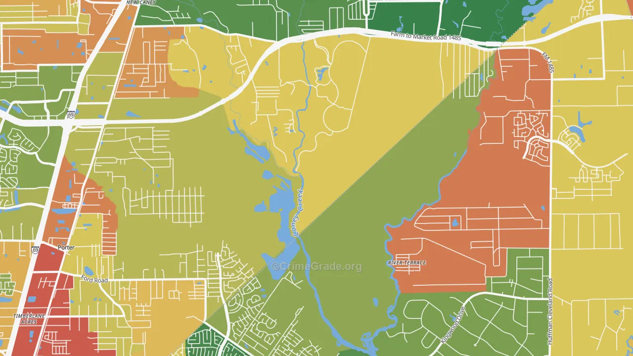Walden Woods, TX Map of Vandalism Rates
