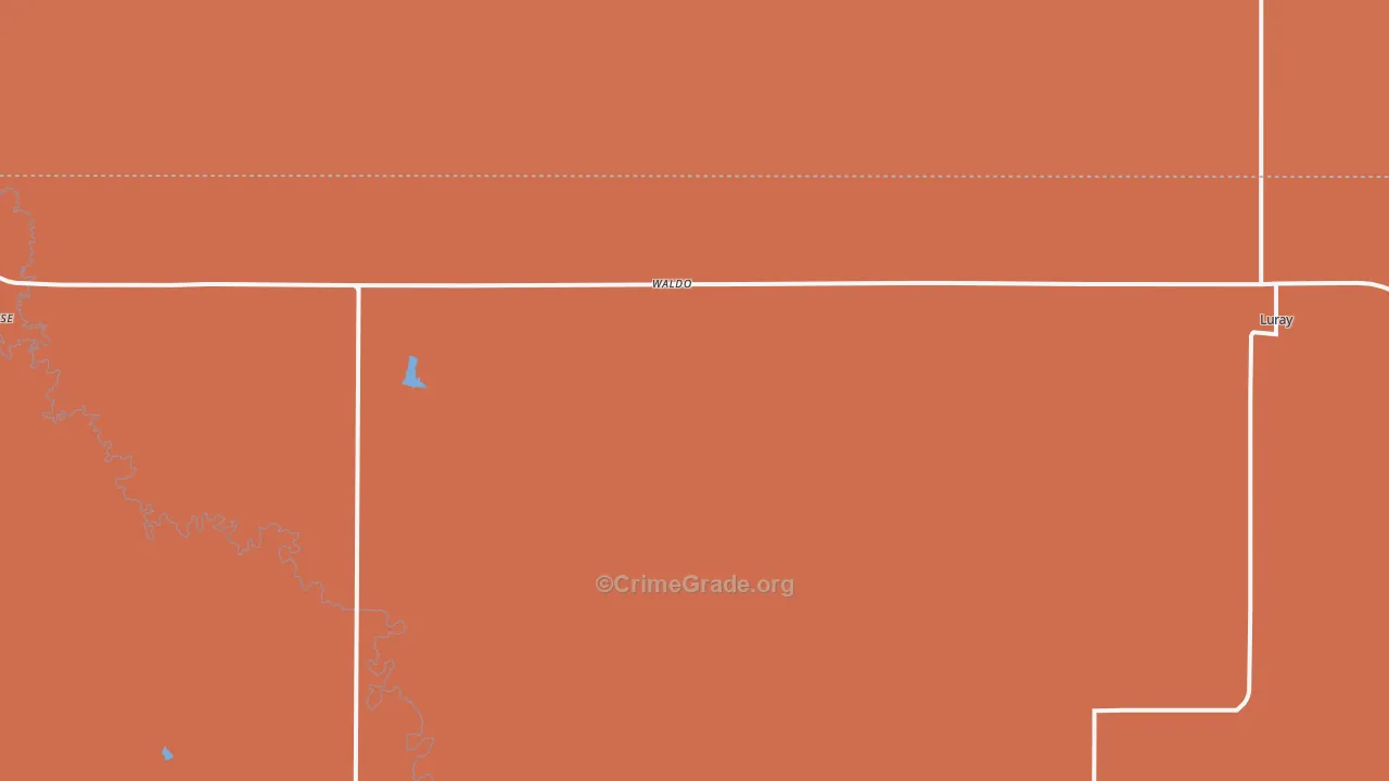 Waldo, KS Map of Vandalism Rates