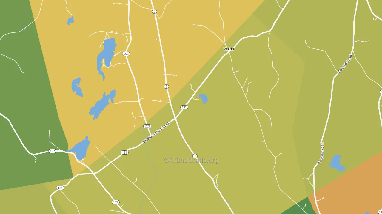 Waldo, ME Map of Vandalism Rates