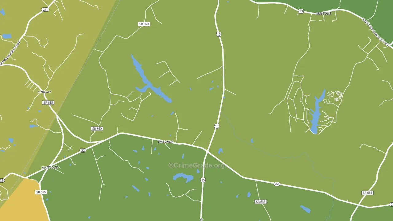 Waldrop, VA Map of Vandalism Rates