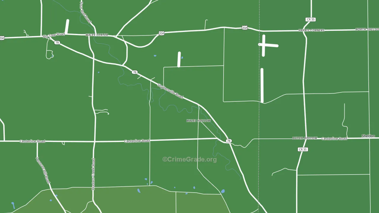 Wales Hollow, NY Map of Vandalism Rates