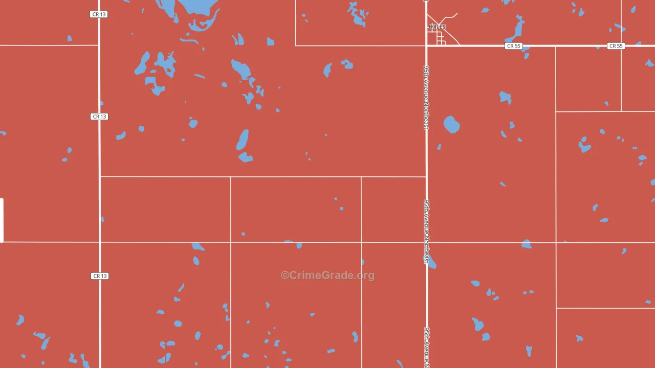 Wales, ND Map of Vandalism Rates