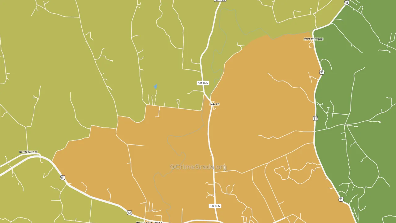 Wales, TN Map of Vandalism Rates