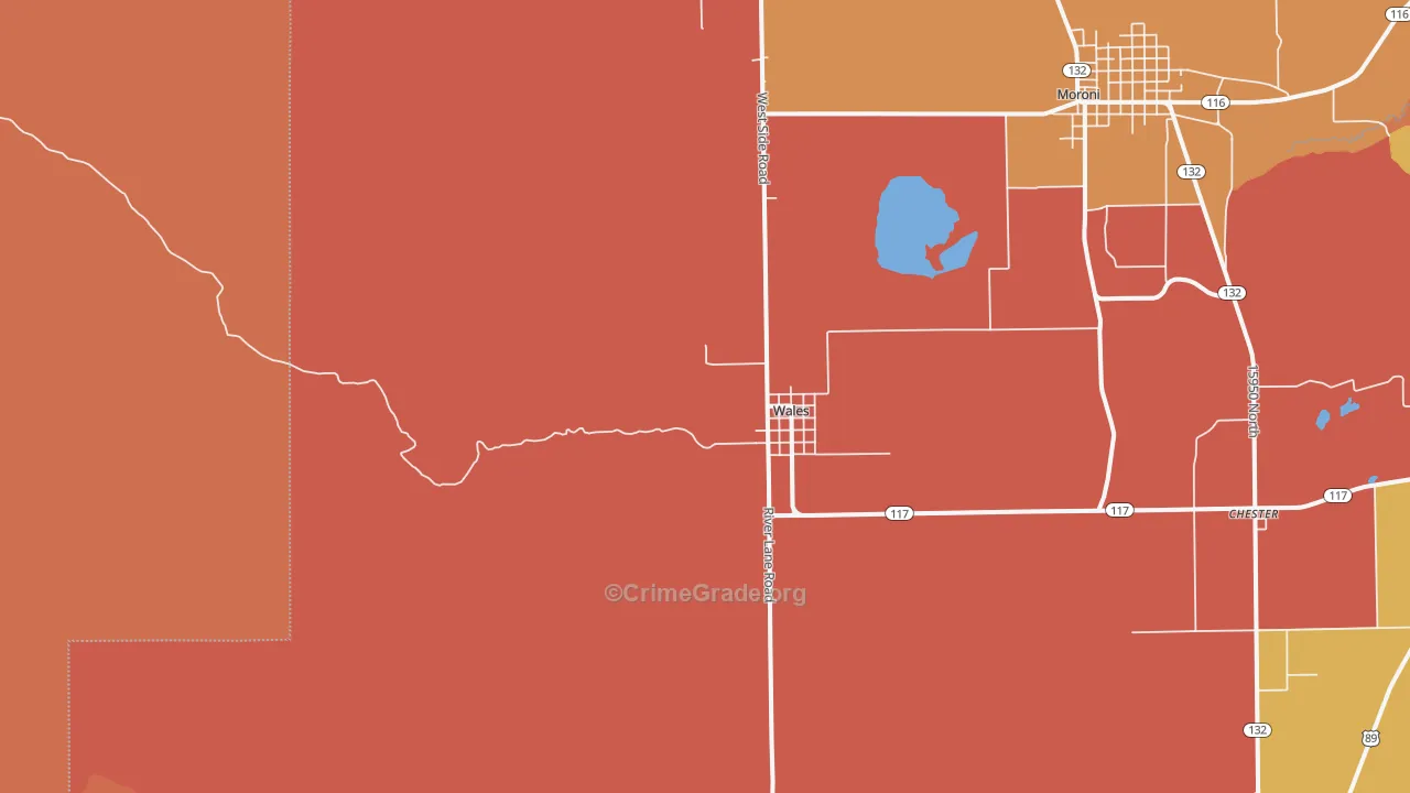 Wales, UT Map of Vandalism Rates