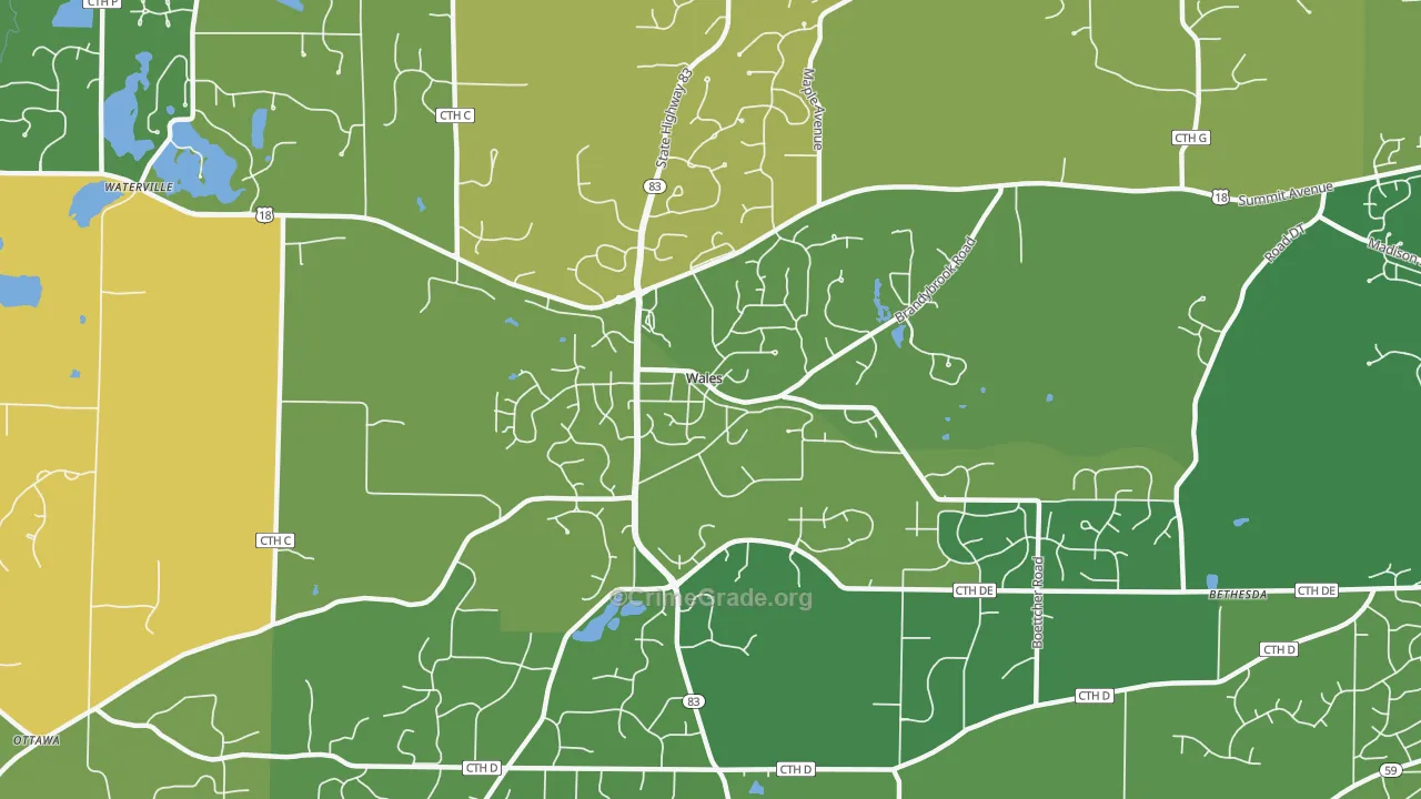 Wales, WI Map of Vandalism Rates