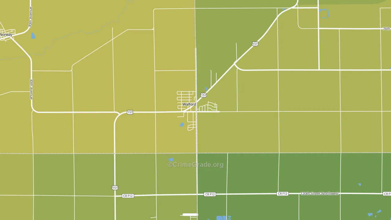 Walford, IA Map of Vandalism Rates