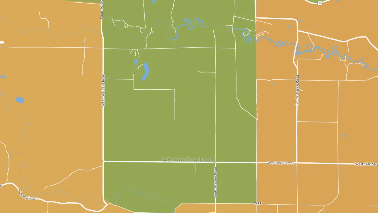 Walhalla, MI Map of Vandalism Rates
