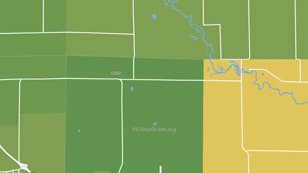 Walker, IA Map of Vandalism Rates
