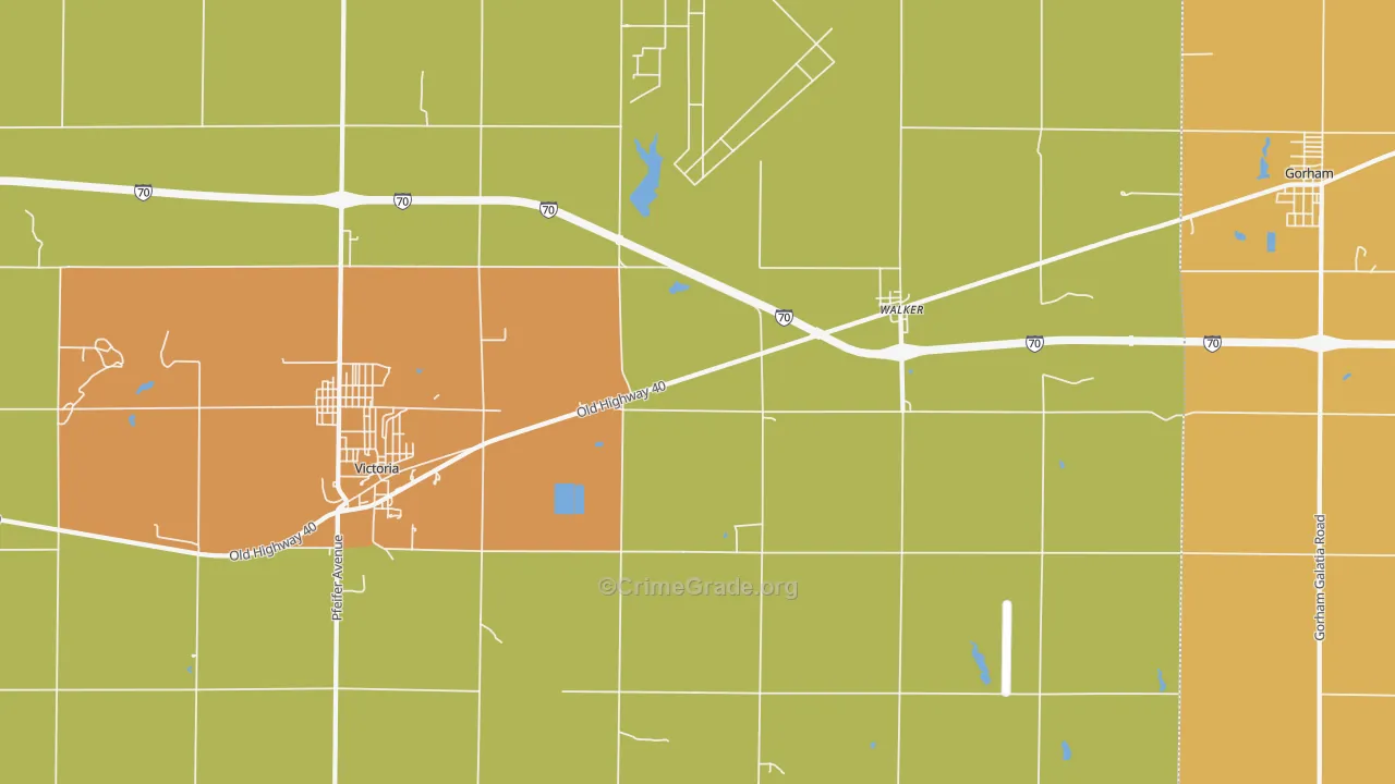 Walker, KS Map of Vandalism Rates